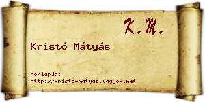 Kristó Mátyás névjegykártya